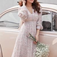 ราคา Basics by sita : Floral printed dress (viola) (1378048193)