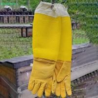 ราคา <Babynew> ถุงมือป้องกันการเลี้ยงผึ้ง, แขนเลี้ยงผึ้งระบายอากาศผ้าป้องกันผึ้ง, ถุงมือตาข่ายสีเหลืองยาวหนังแกะ 1 คู่ลดราคา (52402519129)