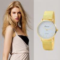 ราคา Geneva Watch นาฬิกาข้อมือแฟชั่นผู้หญิง ขอบสีทอง รุ่น GEN White (11582234)