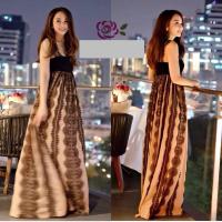 ราคา Maxi Dress เดรสยาวแฟชั่น เกาหลี สีดำ ลูกไม้ ผ้าดีมาก Orange Juice สินค้าใหม่ งาน Hi end (18790847068)