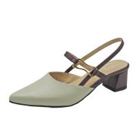 ราคา [แท้]TAYWIN รองเท้าแตะส้นสูงหนังแท้ รุ่น SC-87 หนังนิ่มสีครีมอ่อน-สีตาล (40155303963)