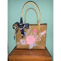 ราคา กระเป๋าสาน แต่งลูกไม้ โบว์น้ำเงิน (26008701813)