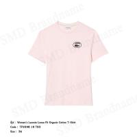 ราคา Lacoste เสื้อยืดคอกลม รุ่น Women's Lacoste Loose Fit Organic Cotton T-Shirt Code:TF9398 10 T03 (24459585477)