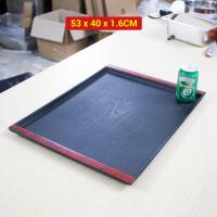 ราคา ถาดเสิร์ฟพลาสติกลายไม้ขนาดใหญ่ 53 x 40 x 1.5(ซม.) (43913507753)