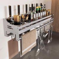 ราคา ส่งของที่กรุงเทพฯ ชั้นวางของในครัวสแตนเลส 304 การเจาะ-ฟรี ติดผนังชั้นวางมีดทําครัวที่วางตะเกียบแบบบูรณาการชั้นวางเครื่องปรุงรส (45703731433)