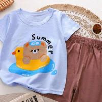 ราคา ชุดเด็ก เสื้อกางเกงเด็ก เซ็ต2ชิ้น แขนสั้นขาสั้น เสื้อผ้าเด็ก (25007917232)