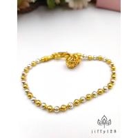 ราคา goodhomek208 สร้อยข้อมือ 2 กษัตริย์ ทรงเม็ดกลมตัดลายมะยม ห้อยถุงทอง (19228254121)