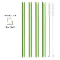 ราคา High Borosilicate Reusable Drinking Straw Eco Friendly Glass Straw for Bubble Tea Smoothies Bar Accessories Straw with B (42804800146)