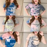 ราคา เสื้อมัดย้อมสีพาสเทล งานแฮนด์เมด สกรีนลาย Summer (7383783489)