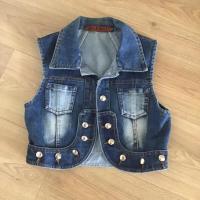 ราคา เสื้อแจ็คเก็ตยีนส์แขนกุด เสื้อกั๊กยีนส์ (24534405520)