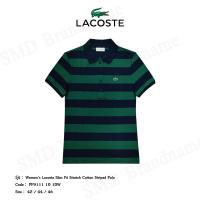 ราคา Lacoste เสื้อโปโลหญิง รุ่น Women's Lacoste Slim Fit Stretch Cotton Striped Polo Code: PF9111 10 1DW (21385224606)