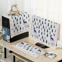 ราคา ✅ปกคอมพิวเตอร์ผ้าฝ้ายและผ้าลินิน23นิ้วสีชมพูเรียบง่ายปกคอมพิวเตอร์ผ้าคลุมกันฝุ่นผ้าปูโต๊ะคอมพิวเตอร์ผ้าคลุมหน้าจอโค้ง (25036275708)