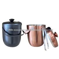 ราคา ถังน้ำแข็งสแตนเลสสองลาย พร้อมคลิปหนีบขวด สำหรับแช่เบียร์และเครื่องดื่มคราฟต์ อุปกรณ์บาร์มืออาชีพ (42668680567)