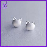 ราคา 925 Silver Vintage Matte ต่างหูแมวน่ารัก RXW1721 (51301589917)