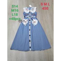 ราคา เดรสยาว เดรสยีนส์ ลายหมี งานปัก สวยมากๆ ป้าย jariya (29056525545)