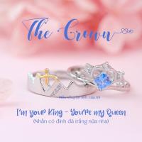 ราคา แหวนเงินมงกุฎ - มงกุฎ - แหวนเงินแท้ 999 สําหรับคู่รักที่มี กล่องเต็ม - ชิ้นของเรื่องราวความรักของฉัน (40958835406)