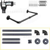 ราคา ไม้แขวนเสื้อราวตากผ้าติดผนังมัลติฟังก์ชั่นหลอดอุตสาหกรรมข้ามพรมแดนสีดําด้านมือสอง, GRA9 (44176916771)