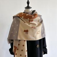 ราคา ผ้าพันคอ "คิตตี้" 67 x 190 motif หรูหรา หรูหรา วัสดุเลียนแบบแคชเมียร์เกรดสูง (41105718058)