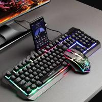 ราคา Shop Box Keyboard and Gaming Mouse Combo RGB Gaming Keyboard with Mouse and Smartphone Holder - T21 (55351335629)