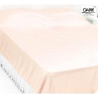ราคา OHM ผ้าคลุมเตียง ผ้าซาตินแท้ 440 เส้น (เกรดพรีเมี่ยม) สีโอรสพาสเทล (1144254295)