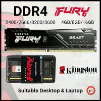 ราคา Kingston Fury Beast DDR4 2400Mhz 2666Mhz 3200Mhz 3600Mhz 4GB 8GB 16GB แล็ปท็อปเดสก์ท็อป RAM (28529900138)