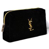 ราคา Yves Saint Laurent Black Velvet Makeup Pouch กระเป๋าใส่เครื่องสำอางผ้ากำมะหยี่สีดำ แท้ (20468599091)