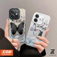 ราคา Case สำหรับ OPPO A3X A3 5G A3 Pro ย้อนยุคสีฟ้าและสีดำผีเสื้อกันกระแทก TPU โทรศัพท์ Case (28168362692)