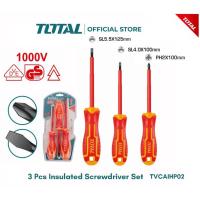 ราคา TOTAL ไขควงหุ้มฉนวน ปากแบน ปากแฉก 3 ตัว 6 ตัว หรือ เปลี่ยนหัว กันไฟฟ้า 1000 V รุ่น THTIS036 THTIS566 THTIS5106 (28510498309)