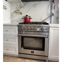 ราคา แบรนด์แคนาดาครัวแบบเปิดบ้านสไตล์อเมริกันสแตนเลสฝังเตาแก๊ส 5 หัวในตัวเตาอบ (29714109796)