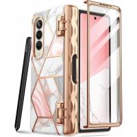 ราคา i-Blason Cosmo Series for Samsung Galaxy Z Fold 4 Case with Pen Holder (2022), Stylish Protective Bumper Fold 4 Case with Built-in Screen Protector (Marble) (44476774556)