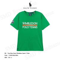ราคา Polo Ralph Lauren เสื้อยืดคอกลม รุ่น Teen Boys Green Wimbledon Sports T-Shirt Code: 710910541001 (27403156247)