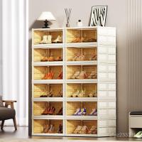 ราคา ตู้รองเท้าครัวเรือนคู่แถวพับโปร่งใสชั้นวางรองเท้ากล่องเก็บหนึ่งประตูบานเลื่อนหลายชั้นติดตั้ง-ฟรีปั้นรองเท้า พีวีซี (58003373926)