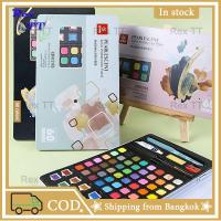 ราคา Rex TT 60 colors solid paint cake set, Available DIY drawing stationery set for kids watercolor painting set metal box (17180011695)