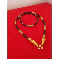 ราคา ทองปลอม สร้อยกะลาขั้นเม็ดทองเลเซอร์แต่งทองไมคอนลงยาแต่งป้องทองไมคอนลงยา สวยดูดีคะ (28973810880)