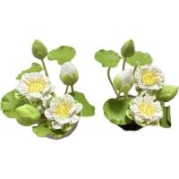 ราคา ดอกบัวดินปั้น ดอกพับสีขาว 1 คู่ ขนาด 4“ (25992868741)