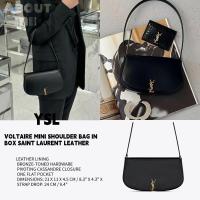 ราคา Saint Laurent VOLTAIRE MINI SHOULDER BAG IN BOX SAINT LAURENT LEATHER YSL กระเป๋าใต้วงแขนผู้หญิง (28927168511)
