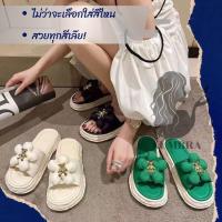 ราคา รองเท้าแฟชั่น สินค้าเข้าใหม่ ดอกไม้ใหญ่นุ่มนิ่ม คุณหนูสุดๆ สายคาเฟ่ น่ารักมากๆ T114 (18848087215)