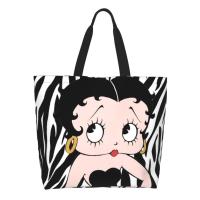 ราคา In Stock Betty Boop กระเป๋าสะพายพิมพ์ลายแฟชั่นน่ารักช้อปปิ้งกระเป๋าพกพา (16194317497)
