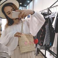 ราคา มาใหม่ กระเป๋าสานปักลายฟามิงโก้ (693996821)