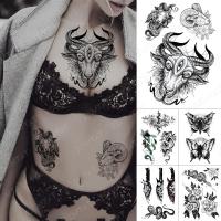 ราคา กันน้ําชั่วคราว Tattoo สติกเกอร์สามตาแพะงูแฟลชรอยสัก Moth Old School Body Art แขนปลอม Tattoo ผู้หญิงผู้ชาย (24191963668)