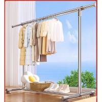 ราคา ไม้แขวนเสื้อห้องนอนชั้นวางที่เรียบง่ายหดราวตากผ้าชั้นเสื้อผ้าระเบียงเสาเดียวราวตากผ้าท่อเหล็กที่ใช้ในครัวเรือนเย็น อัซเด (45250802315)