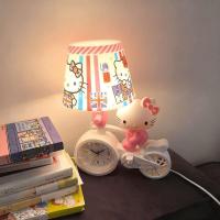 ราคา ใหม่ Hello Kitty นาฬิกาปลุกจักรยานโคมไฟตั้งโต๊ะแบบบูรณาการขนาดเล็กแสงนอนสาวหัวใจเด็กแฟนของขวัญ (53102348202)