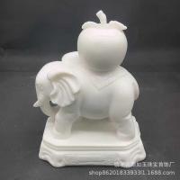 ราคา White Jade Elephant มงคลสุขสันต์ Lu มงคล Han White Jade แกะสลักหินรูปช้าง เครื่องประดับบ้าน สินค้าที่ได้รับเหมือนภาพ (27460816208)