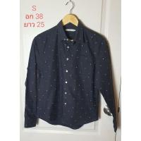 ราคา เสื้อเชิ้ต สีดำลายจุด graphinมือสอง (25328605367)