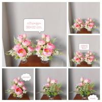 ราคา แจกันดอกไม้บัวเบญจพร1ชุด/มี2แจกันดอกบัวไหว้พระสวยงาม/ดอกบัวเบญจพรสีชมพู-ขาว/แจกันดอกบัวตกแต่งหิ้งพระ (24941435102)