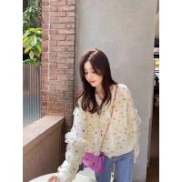 ราคา เสื้อไหมพรม ผ้าแก้ว เสื้อแขนระบายชั้น ไหมพรมผ้าแก้ว ปักลาย ไหมพรมแขนยาว เสื้อแขนยาว ไหมพรม (16889873764)