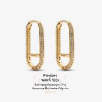 ราคา พร้อมส่ง‼️ Pandora ของแท้ ต่างหูห่วงยาว สีทอง ร้อยติ้งได้ Pandora ME Extended Pavé Link Single Earring (26965551139)