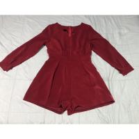 ราคา จั๊มสูทแขนยาว ขาสั้น สีแดงเข้ม (18008676190)