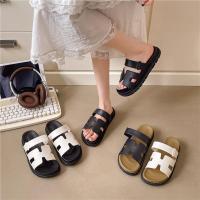 ราคา สไตล์ใหม่รองเท้าแตะแฟชั่นรูปตัว H สติกเกอร์ที่สวยงามบริสุทธิ์รองเท้าแตะลําลองหนา Soled รองเท้าแตะผู้หญิงรองเท้าแตะสวมใส่ด้านนอกรองเท้าแตะฤดูร้อน (43357187060)