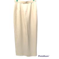 ราคา (ญี่ปุ่น)กระโปรงยาวสีครีมอมทอง เสื้อผ้าชุดราตรี มือสอง (20954310203)